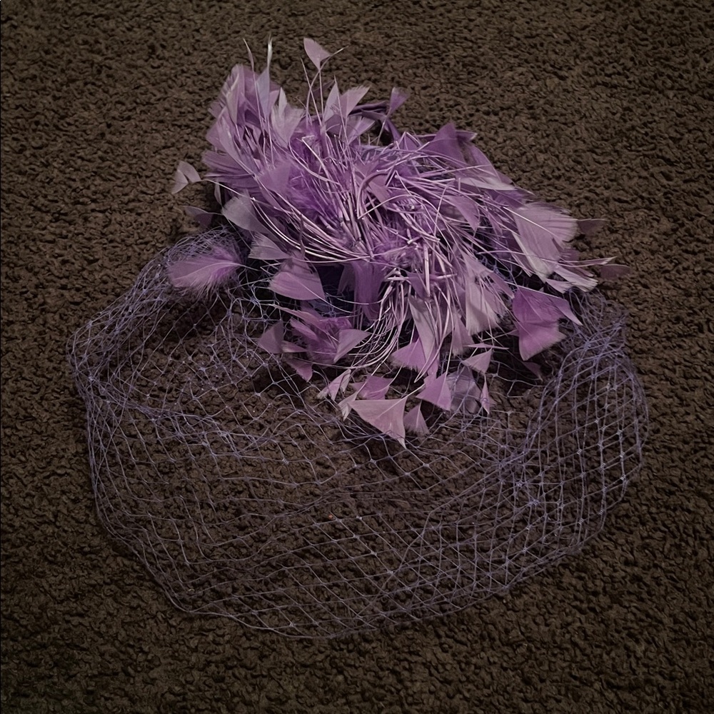 Stylish Purple Feathered Hat